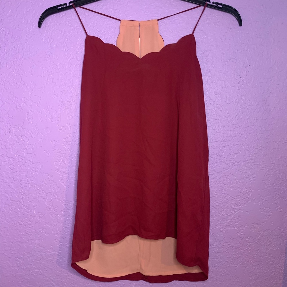 Red and pink reversible cami